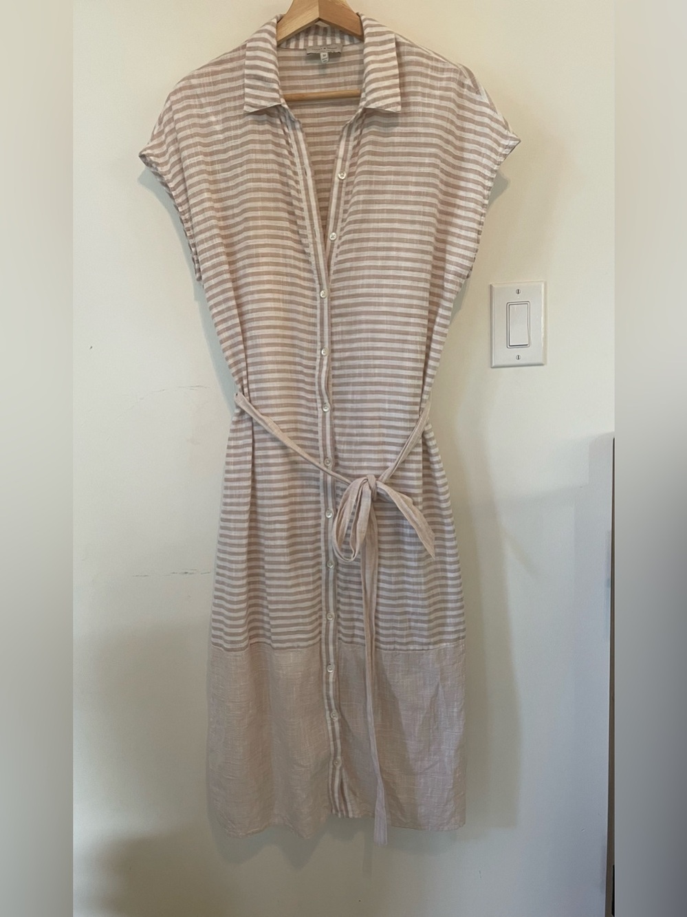 Lucky Brand Striped Button-Front Shirt Dress